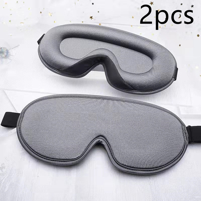 3D Sleeping Eye Mask Stereo Breathable Black Shading - Grey / 2pcs