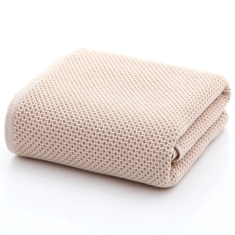 100% Cotton Honeycomb Face Towel - Milk yellow / 70x140cm