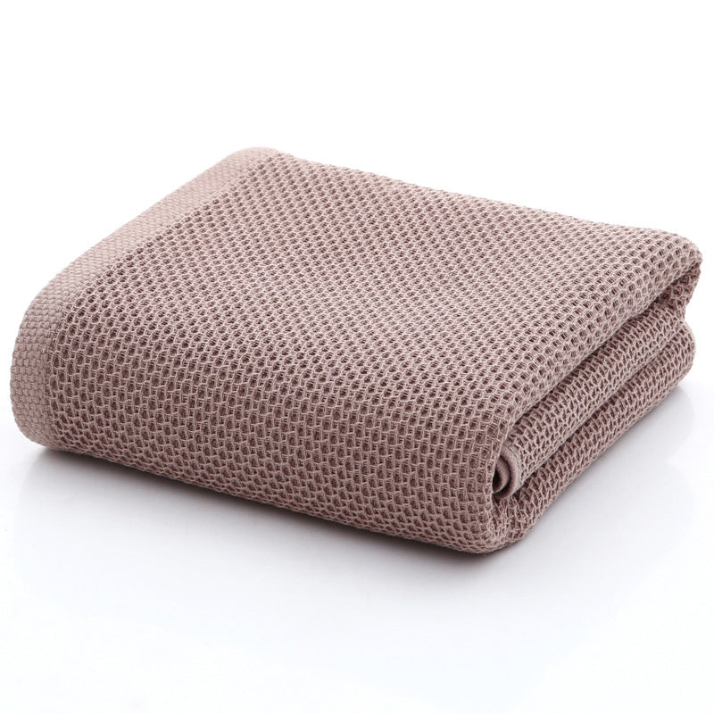 100% Cotton Honeycomb Face Towel - Coffee / 70x140cm