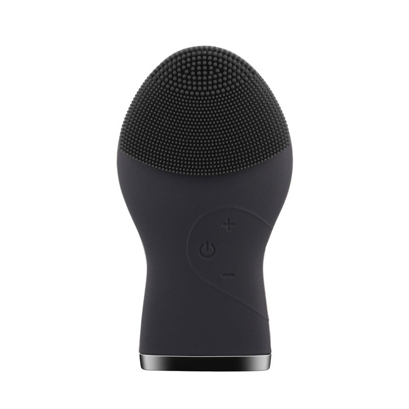 Beauty Instrument Face Washing Electric Silicone Brush - Black