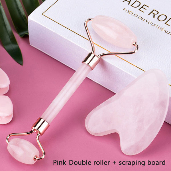 Rose Quartz Roller and Gua Sha Set