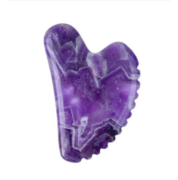 Amethyst Face Roller and Heart Gua Sha Set