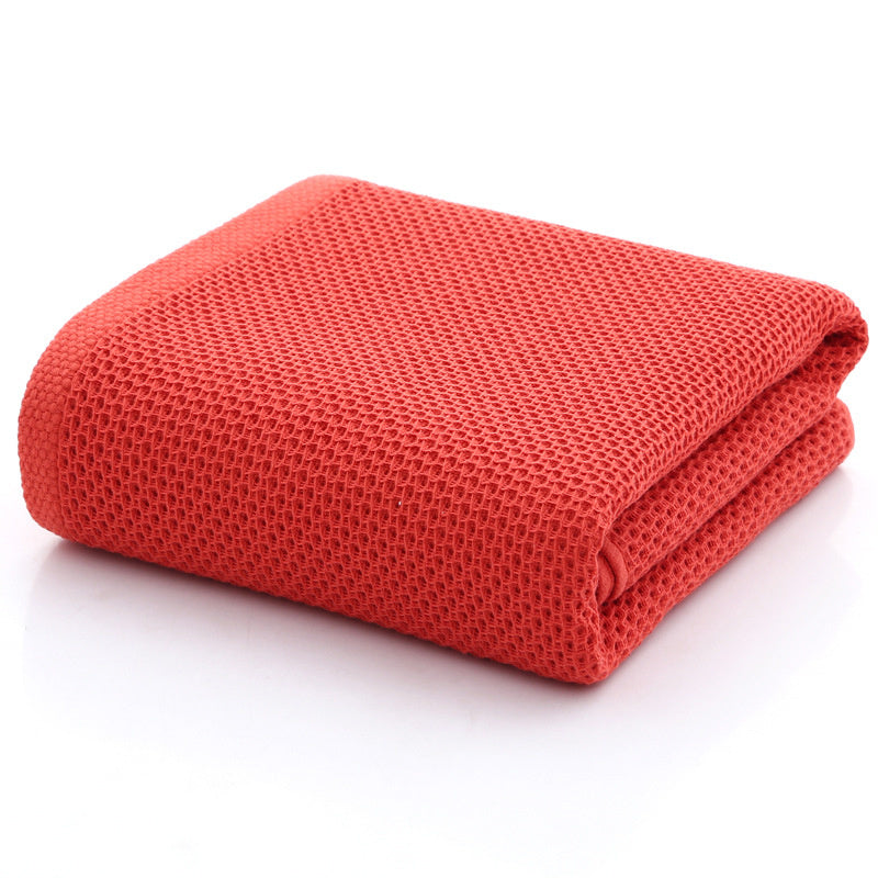 100% Cotton Honeycomb Face Towel - Red / 70x140cm