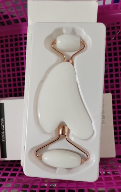 Face Lift Up Remover Gua Sha Stone Massage Scraper - White